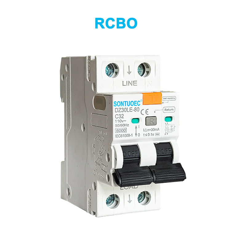 2p noplūdes strāvas ķēdes pārtraucējs 6KA IEC61009.1standarta kvalitāte RCBO