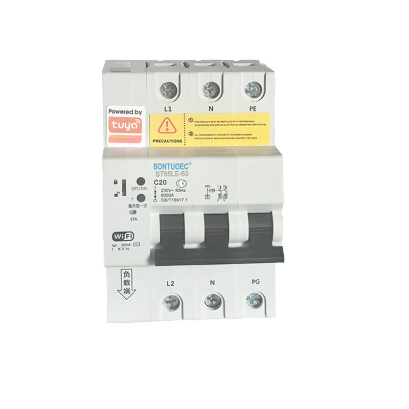 WiFi ST65LE-63wf2 sērijas daudzfunkcionāls IoT viedais RCBO viedais ķēdes pārtraucējs